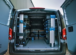 Sortimo bedrijfswageninrichting SR5 achterkant voor Jungheinrich (Mercedes-Benz Vito).
