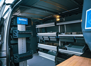 Sortimo bedrijfwageninrichtung SR5 een Mercedes-Benz Vito voor Jungheinrich