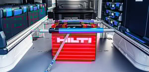 Fixierung von Hilti-Koffern mit Sortimo Spannstangen